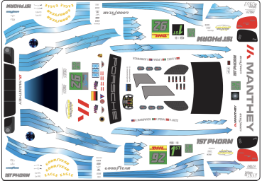Preview: Decal Porsche 911 991 GT3 R 1st PHORM Manthey WEC 2025 #92 - Scale 1:32